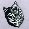 Sunflower Tribal Wolf Embroidered Badge Iron on or Sew on Patch