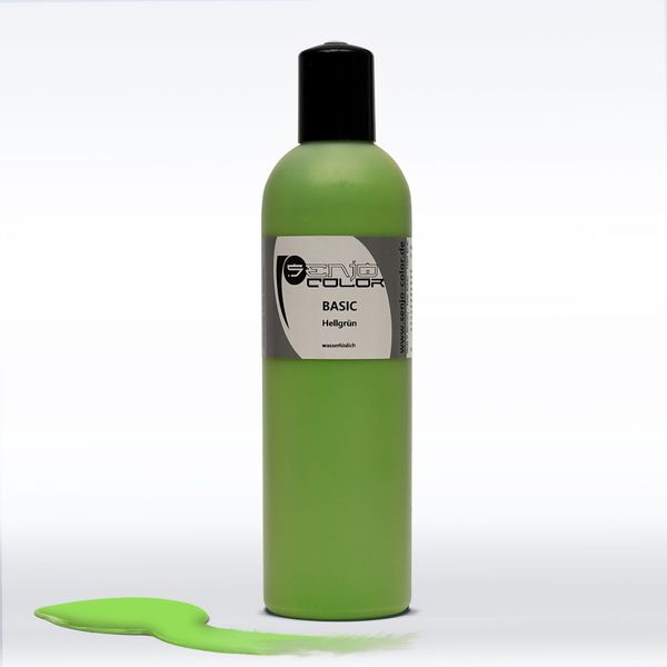 Senjo Color Basic Bodypainting Farben I Kosmetische Körperfarbe wasserlöslich | Liquid für Airbrush und Pinsel I 250ml Hellgrün