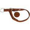 HUNTER SOLID EDUCATION training collar for dogs, leather, soft, non-slip, 45 (S-M), cognac