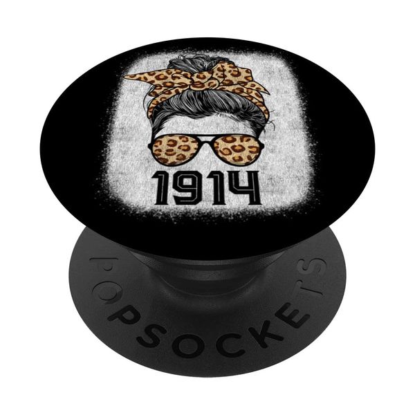 Leopard Messy Bun Awesome Since 1914 Limited Edition PopSockets Swappable PopGrip