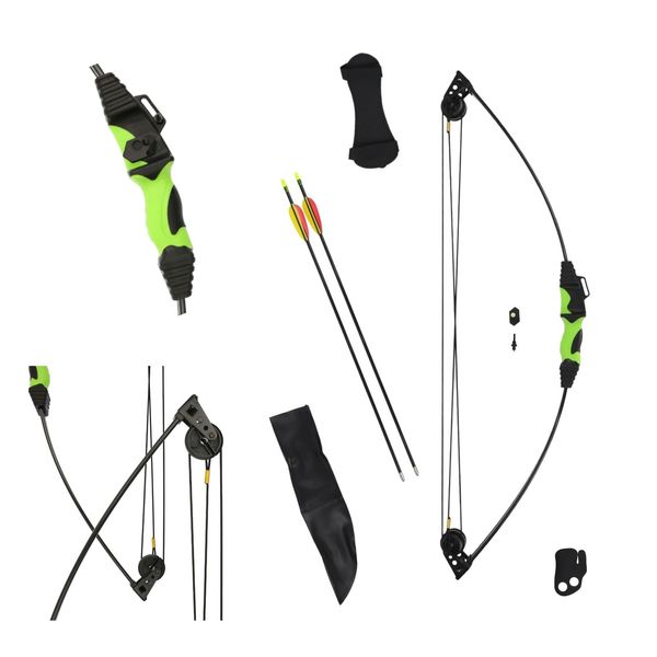 BSW-Flitzebogen Children's Bow Compound Bow Set Beginner Bow Archery 5-10 Years (Black)