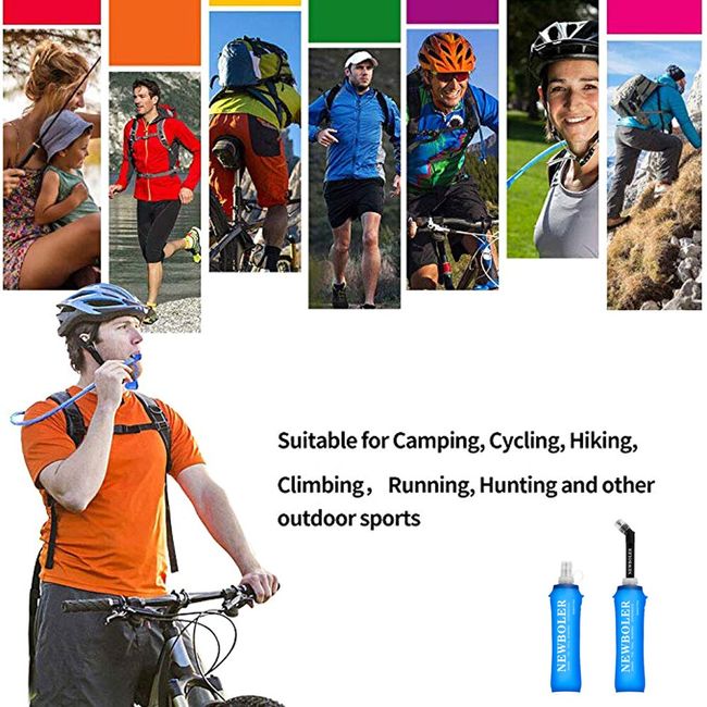 1* Collapsible Sport Water Bottle Folding Flask BPA Free TPU For  Running,Cycling