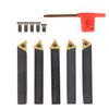 TINVHY 5PCS 1/2in Lathe Indexable Carbide Insert Turning Tool Bit Holder Kit