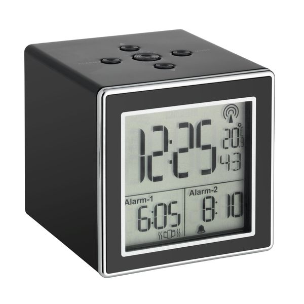 TFA 60.2521 Radio Controlled Alarm Clock - Silver