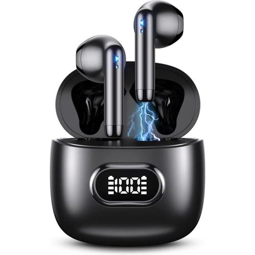 SGNICS for T-Mobile REVVL 7 5G - Bluetooth 5.3 Ear Buds LED Power Display Headphones Bass Stereo, Earbuds in-Ear Noise Cancelling Mic, 40H Playback Mini Case IP7 Waterproof Sports Earphones