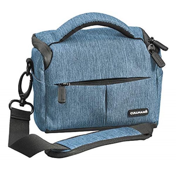 Cullmann - 90283 - MALAGA Vario 200 Camera bag for medium-sized CSC, DSLR equipment or camcorder, blue - inside dimensions: 140x90x75mm - water-repellent thanks to 450D rip-stop polyester PU coating