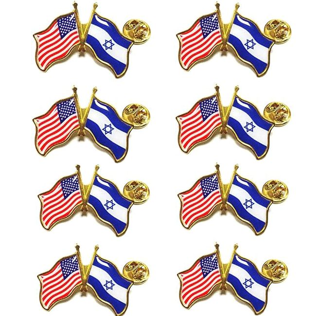 Israel Pins Friendship Flag Bulk Metal US Israeli Lapel Pins