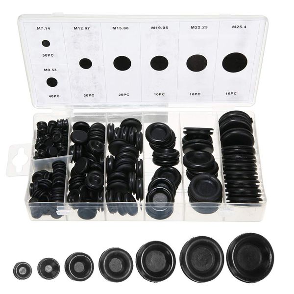 Rubber Grommet,170pcs Assortment Fire Wall Electrical Wire Gasket Kit Cable Blanking Closed Rubber Grommets