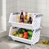 Cand Stackable Plastic Bins - 4 Packs White Large Plastic Stackable Storage Bins