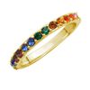 Gold Plated Sterling Silver Rainbow CZ Eternity Ring Size R