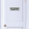 Signs ByLITA Basic No Storage Permitted Sign | Powerful Foam Tape (Brushed Silver) - Small