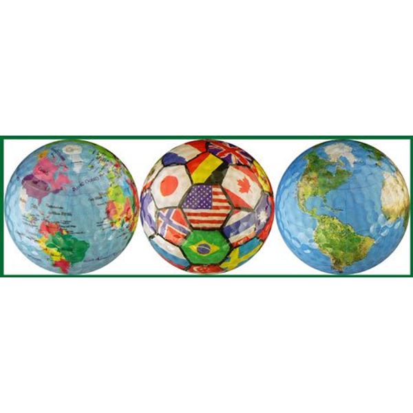 EnjoyLife Inc World Collection Globe/International Flags/Earth Golf Ball Gift Set