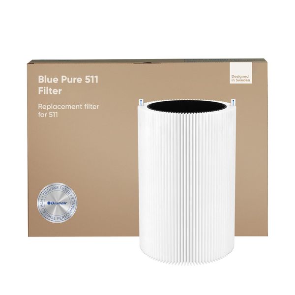 Blueair Genuine HEPASilent Replacement Filter for Blue Pure 511 Air Purifier – Removes 99.97% of Pollen, Dust, Pet Dander, Mould, Bacteria & Viruses Activated Carbon Reduces VOCs, Odours, Chemicals