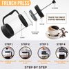 French Espresso Maker Squeeze Press 32oz Triple Filters 8 Coffee Tee Cups Maker