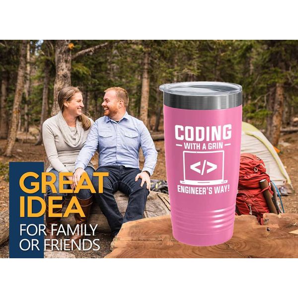 Engineer Teacher Pink Edition Tumbler 20oz - Coding with a grin - Gift Engineer lecture practitioners electrical computer aerospace engineering