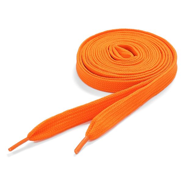 Underground Kulture Orange Shoelaces Flat Coloured Replacement Colour For Trainers Sneakers Universal Sports Unisex Skate Shoe Laces (11mm x 120cm)