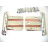 Vtg Nos Chrome Cabinet Hinges Red Lines Beveled Corners Step Edges Flush Mount