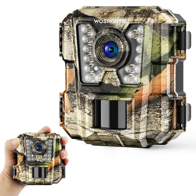 WOSPORTS Mini Trail Camera,24MP 1080P HD Game Hunting Camera Motion Activated with IR Night Vision Waterproof Video Cam for Wildlife Scouting Hunting Deer Cam