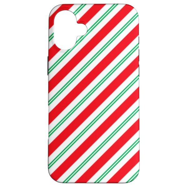 iPhone 16 Plus Christmas Peppermint Candy Stripes Case