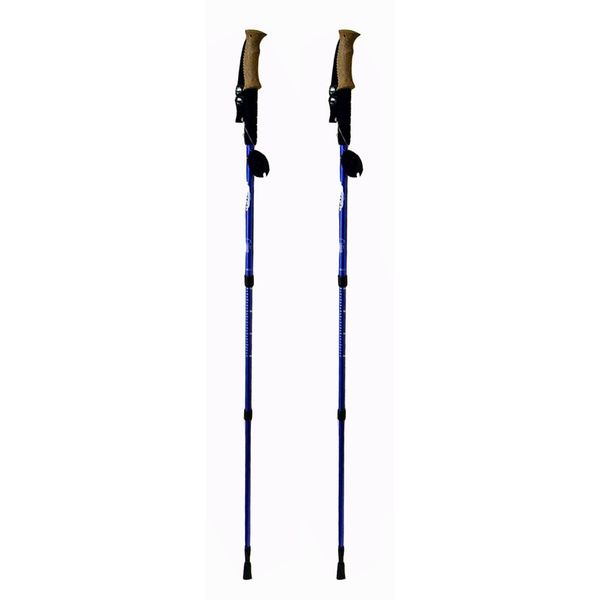 Hikker HP-5 Anti-Shock Hiking Pole, 2-Pack, Anti Shock Hiking/Walking/Trekking Trail Poles - 1 Pair with Compass & Thermometer