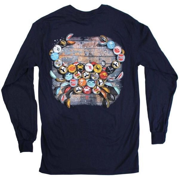 Natty Boh Bottle Cap (Navy) / Long Sleeve Shirt - Small / Blue