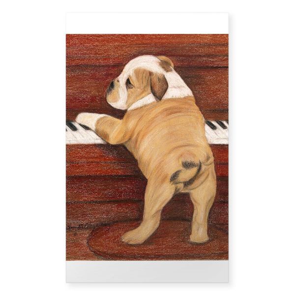 CafePress Piano Pup Rectangle Sticker Rectangle Bumper Sticker Car Decal