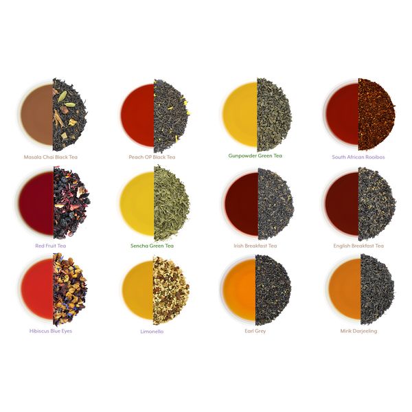 Ultimate Loose Leaf Tea Sampler Featuring 12 Black/ Green/ Herbal Teas