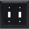 Franklin Brass 64217 Architectural Double Toggle Switch Wall Plate / Switch Plate / Cover, Flat Black, Packaging May Vary