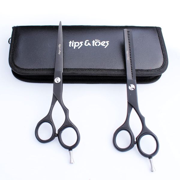 Professional Hairdressing Scissors &Thinning Shear Set | 6.5" Hair Kit for Men, Women, and Children | Stainless Steel Hair Cutting Scissor & Hair Thinning Scissor for Barbers and Hairstylists