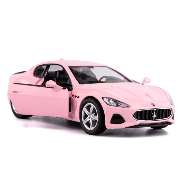 TGRCM-CZ 1/36 Scale Maserati GT Casting Car Model, Zinc Alloy Toy Car for Kids, Pull Back Vehicles Toy Car for Toddlers Kids Boys Girls Gift (Pink)