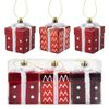 VFM - Red & White Gift Box Baubles 5cm Candy Cane (3 Pack) - Christmas Decorations