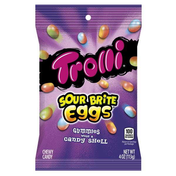 Trolli Sour Brite Eggs Gummy Candy, 4 Ounce Bag, 12 pack