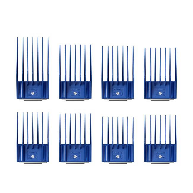 Andis 13105 8-Piece Universal Attachment Snap-On Comb Set; Sizes: 5/8", 11/16", 3/4", 13/16", 7/8", 15/16", 1", 1-1/4"