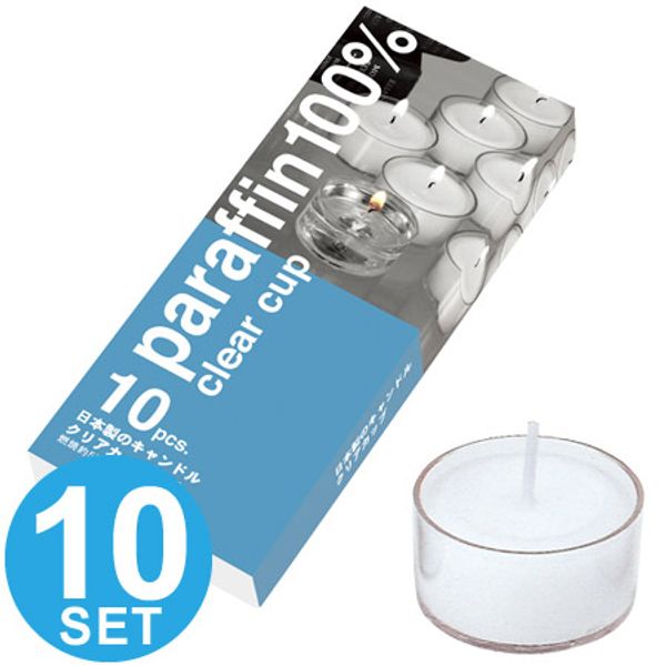 Enter to get up to 100% points back Candles Japanese-made candles Clear cups 10 pieces (candles Tealight candles Kameyama candles 5 hours Tealight tin Tin cups Clear glass holder Candles)