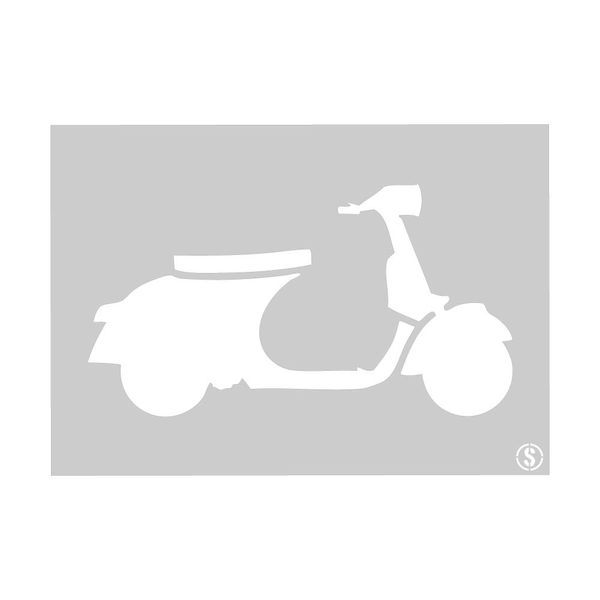 The Stencil Studio Ltd - Scooter Stencil - Reusable Stencil - Size Medium (A3) (10208M)