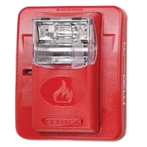 Gentex GES3-24WR 24VDC Selectable Candela Low Profile Evacuation Strobe - Red Faceplate