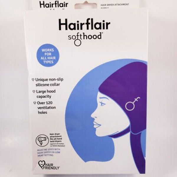 Hairflair- Deluxe Softhood Bonnet Hair Dryer Attachment  Purple
