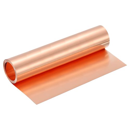Uxcell T2 Copper Sheet Roll, 0.3mm 22Ga Thick, 1070mm x 305mm/3.5Ft x 12in, Copper Strip for Craft, Electrical, House Repair