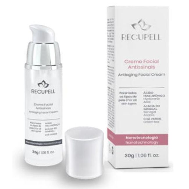 RECUPELL Brazilian Antiaging Facial Cream - Hyaluronic and Green Tea