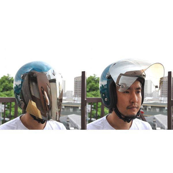 HK 72JAM 3D Competition Shield [Flash Mirror Clear] Jamtec 72 Jam Openable Long Type Polycarbonate Visor UV Protection Hard Coat Universal Shield