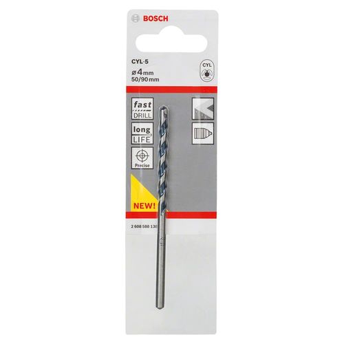Bosch Accessories 1x CYL-5 Concrete Drill Bit (for Concrete, Ã˜ 4 x 90 mm, Robust Line, Accessories for Impact Drills)