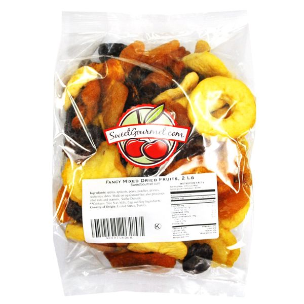 Fancy Mixed Dried Fruits, (2 lb Mixed Fruits)