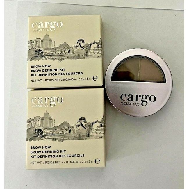 LOT OF 2 CARGO COSMETICS BROW HOW BROW DEFINING KIT BK-01 LIGHT 2x0.046oz EA NIB