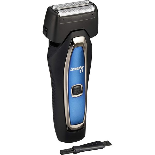 Rosenstar ASR949 Electric Shaver, 3 Blades, Equipped with Double Edge Trimmer, Waterproof, IPX6, Men's Shaver, Beard, Electric Razor, Rechargeable AC Type, Rapid Charging, Black x Blue