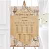 White Roses Vintage Shabby Chic Postcard Personalised Wedding Seating Table Plan