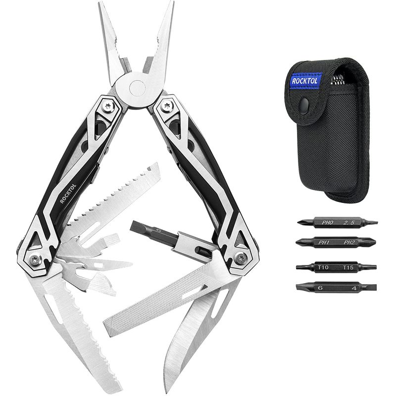 21-in-1 Stainless Steel Multitool With Pliers & Knife - Portable EDC Tool For Camping & Repairs
