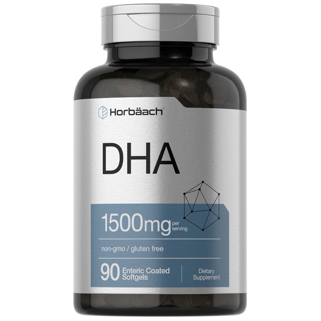 DHA Supplement 1500mg | 90 Softgels | EPA, Omega 3, DHA | Non-GMO | by Horbaach