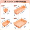 25 PCS Plastic Drawer Organizers Set, 4-Size Versatile Bathroom and Vanity Dr...