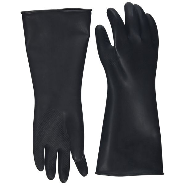 Hanaki Rubber Industrial Gloves HanaRobe No.436 Anti-Slip Curved Finger Black