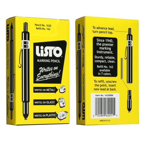Listo 1620 Box of 12 White Color China Markers/Grease Pencils/China Marking/Pencils/Wax Pencils